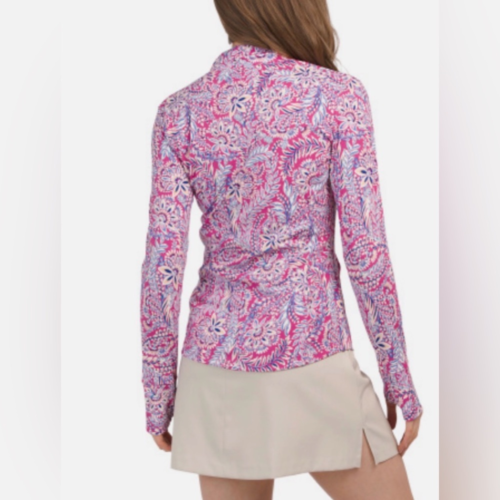 NWT Tommy Bahama Golf & Tennis Full Zip Pink Floral Jacket - Picture 2 of 11